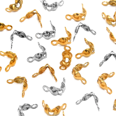 Stainless Steel Bead Tips Calottes For DIY Jewelry Making Findings Gold Silver Color Necklace Bracelet End Cap Connector Accessories