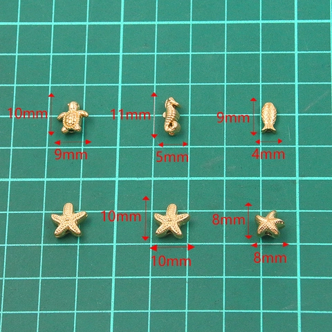 Stainless Steel Marine Animal Charms Starfish Seahorse Turtle Fish Beads For Jewelry Making DIY Bracelet Necklace Findings