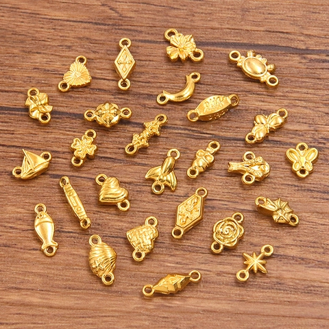 Stainless Steel DIY Jewelry Making Connectors Flower Heart Butterfly Crab Pendants Gold Silver Plated Jewelry Craft Accessories
