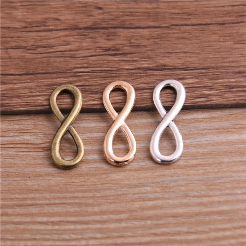 Infinity Symbol Alloy Connector Charms For Jewelry Making DIY Bracelet Necklace Antique Silver Bronze KC Gold Accessory