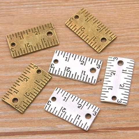 Vintage Alloy Ruler Shaped Pendants Scale Markings Ruler Connectors For DIY Jewelry Making Bracelet Necklace Accessories