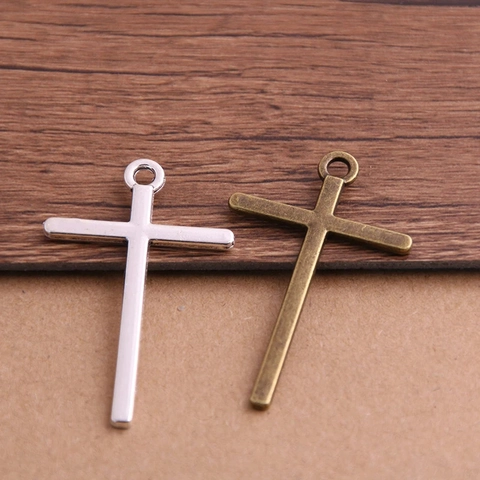 Ciondoli a Croce in Lega di Zinco Vintage Charms Crocifisso a Bordo Liscio per Creazione Gioielli Fai da Te Collana Bracciale