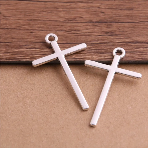 Ciondoli a Croce in Lega di Zinco Vintage Charms Crocifisso a Bordo Liscio per Creazione Gioielli Fai da Te Collana Bracciale