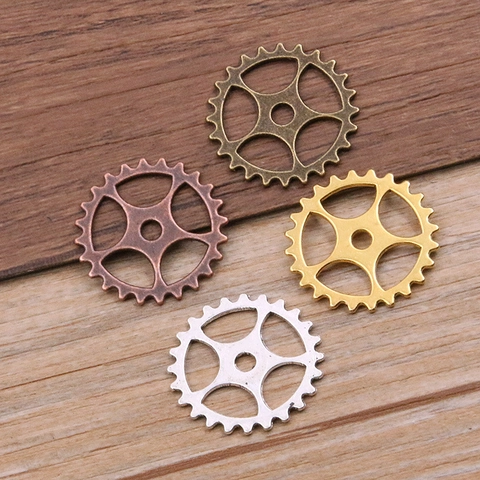 Vintage Steampunk Gear Alloy Pendants Hollow Round Clock Wheel Gears For DIY Jewelry Making Necklace Accessories