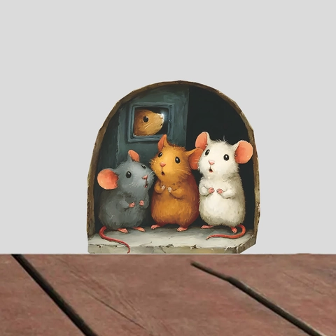 3D Mausloch Wandtattoo PVC Cartoon Tier Aufkleber DIY Selbstklebend Heimdekoration Für Wohnzimmer Schlafzimmer Küche Geschenk