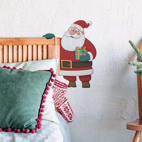 Cartoon Weihnachtsmann Weihnachten Wandtattoo Abnehmbare PVC Aufkleber Für Zuhause Wohnzimmer Festliche Feiertag Wanddekoration