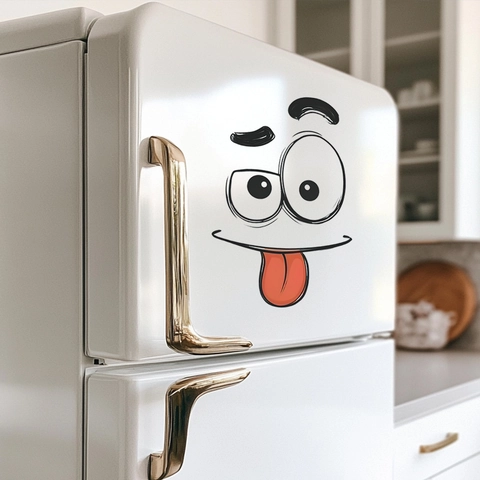 Creatieve Grappige Gezichtsuitdrukking Badkamer Muurstickers PVC Waterdicht Zelfklevend Verwijderbaar Decal Voor Toilet Koelkast Huis