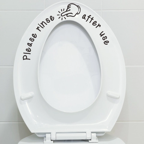 Please Rinse After Use Αυτοκόλλητο Τουαλέτας Αφαιρούμενο Διακόσμηση Μπάνιου Μοντέρνο Μινιμαλιστικό Αδιάβροχο PVC