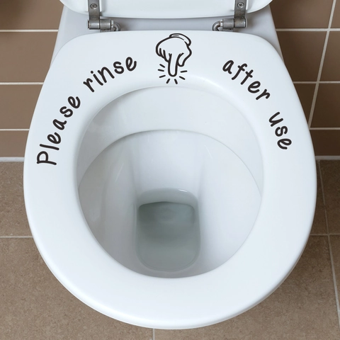 Please Rinse After Use Αυτοκόλλητο Τουαλέτας Αφαιρούμενο Διακόσμηση Μπάνιου Μοντέρνο Μινιμαλιστικό Αδιάβροχο PVC