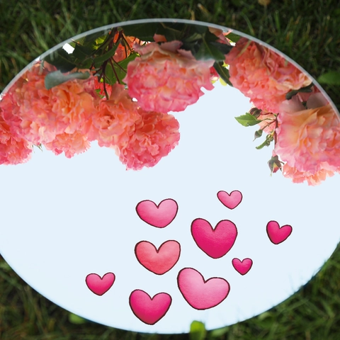 Rosa Herz Wandtattoo Mit Farbverlauf Aquarell PVC Aufkleber Modern Selbstklebend Abnehmbar Dekorative Wandkunst Für Schlafzimmer