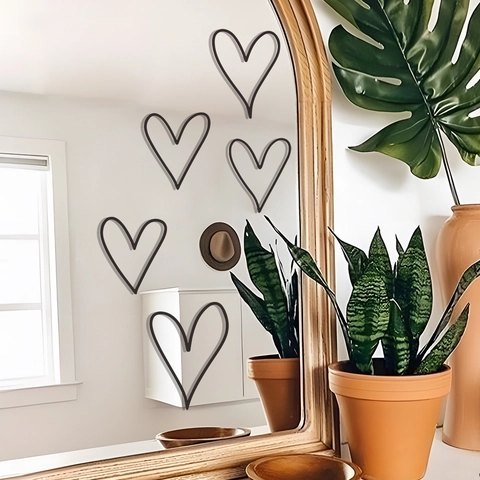 Pegatinas de Pared de Corazón Minimalistas Dibujadas a Mano PVC Calcomanías Decorativas para Sala de Estar Dormitorio Oficina