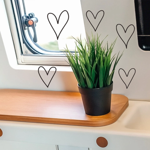 Pegatinas de Pared de Corazón Minimalistas Dibujadas a Mano PVC Calcomanías Decorativas para Sala de Estar Dormitorio Oficina