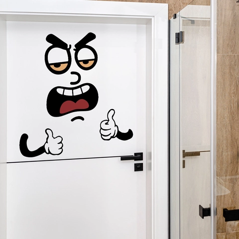 Funny Cartoon Emoji Wall Sticker Thumbs Up Expression PVC Decal For Fridge Toilet Kitchen Cabinet Home Decoration
