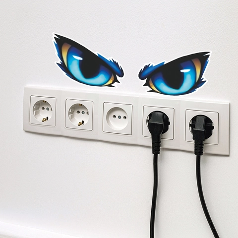 Luminous Cartoon Devil Eyes Wall Sticker Glow In The Dark Monster Eyes PVC Decal For Kids Room Halloween Home Decor