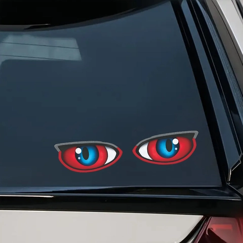 Anime Cat Eye Decorative Stickers Waterproof PVC Red Blue Eye Decals For Car Laptop Window Motorcycle Helmet Home Decor