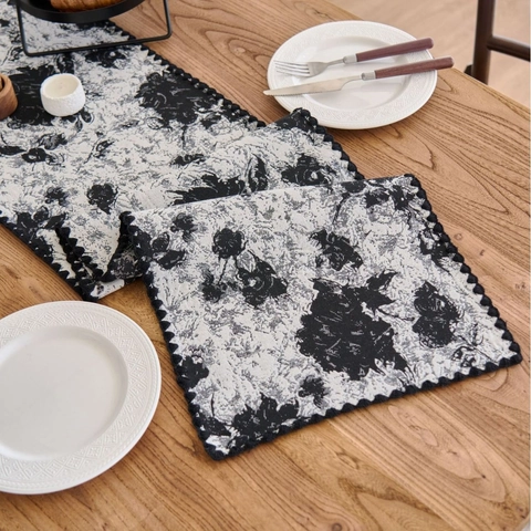 Camino de Mesa Vintage Jacquard Poliéster Algodón Patrón Botánico Mariposa Mantel para Comedor Decoración del Hogar