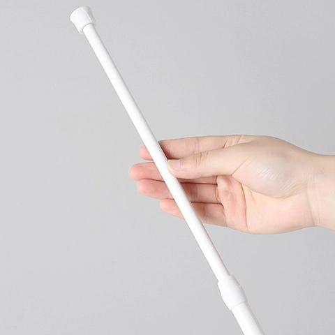 Bastone per Tende Telescopico Bianco Regolabile per Finestre Senza Foratura in Plastica con Molla per Armadi Supporto