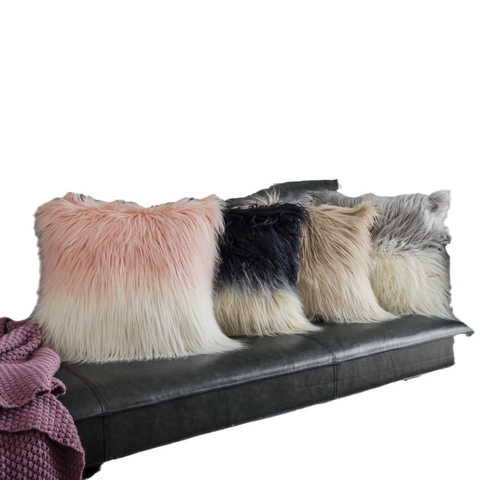 Fodera per Cuscino Moderna in Pelliccia di Pecora Sintetica Sfumata Peluche Lungo Morbido Decorativo per Casa Ufficio