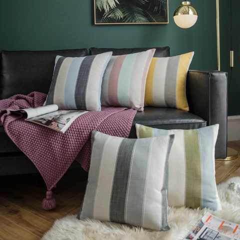 Moderner Minimalistischer Gestreifter Polyester Kissenbezug Nordischer Stil Vertikale Streifen Deko Kissenhülle für Sofa Wohnzimmer