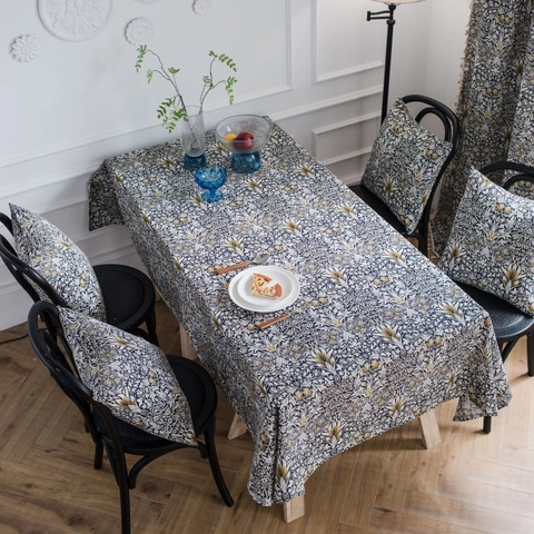 William Morris Stil Blumen Baumwolle Leinen Tischdecke Rechteckig Vintage Tischdecke Für Esszimmer Küche Zuhause Dekor