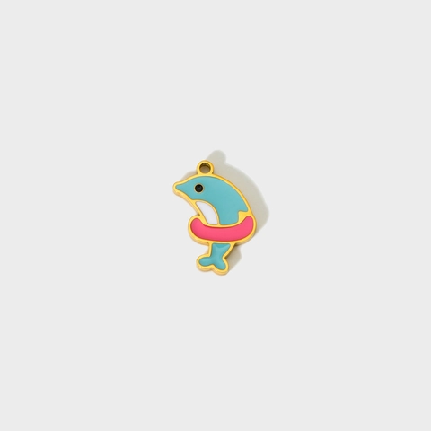 Stainless Steel Enamel Animal Shell Dolphin Flamingo Pendants DIY Jewelry Accessories Charms For Necklace Bracelet Women