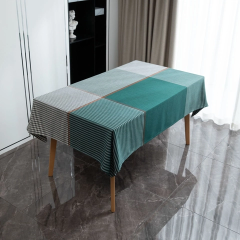 Tovaglia Rettangolare Motivo Pied de Poule Patchwork Ispessito Finto Cotone Lino Antipolvere Copertura Tavolo Per Sala da Pranzo Festa