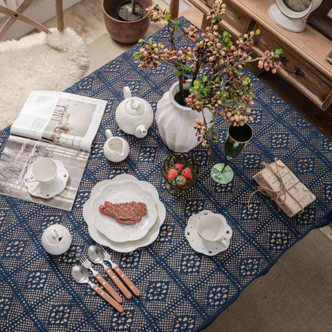 Vintage Häkelarbeit Tischdecke Baumwolle Spitze Rechteck Rund Tischabdeckung Für Esszimmer Couchtisch Heimdekor