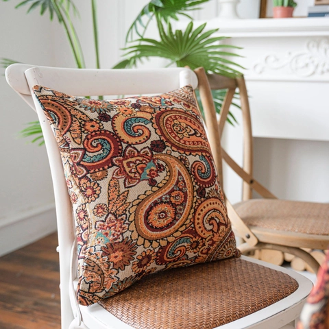 Amerikaans Vintage Paisley Bloemen Tafelkleed Rechthoekig Dik Katoen Linnen Jacquard Tafelkleed met Kwastjes Boheems Decoratief Tafelkleed