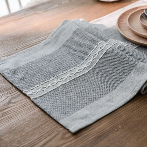 Camino de Mesa Jacquard Geométrico Nórdico Con Borla Mantel de Poliéster para Mesa de Comedor Cocina Boda Fiesta Decoración Hogar