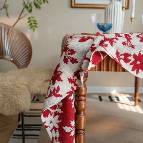 Amerikanische Vintage Jacquard Blumen Tischdecke Polyester Baumwolle Mischung Dicke Waschbare Rechteckige Schreibtisch Abdeckung Für Esszimmer Küche Party Home Decor