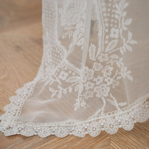 Nappe en Dentelle Blanche Moderne Elégante Florale Jacquard Couverture de Table Bord Festonné Pour Salle à Manger Maison