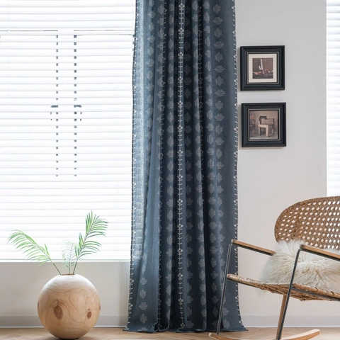 Tende Moderne Minimaliste Con Stampa Floreale In Poliestere Cotone Semi-oscuranti Per Soggiorno Balcone Camera Da Letto Arredamento Casa
