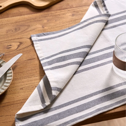 Nordischer Stil Gestreift Blumendruck Baumwollmischung Serviette Dekorativer Stoff Tischset Küche Geschirrtuch Tasse Wischtuch