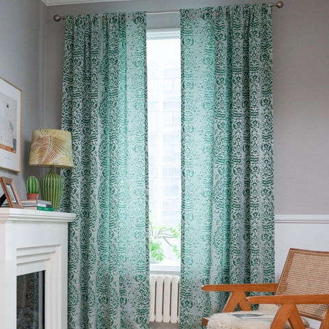 Rideau Fini Rétro Américain Motif Paisley Jacquard Polyester Translucide Draperie Décorative Pour Cuisine Salon Chambre à Coucher