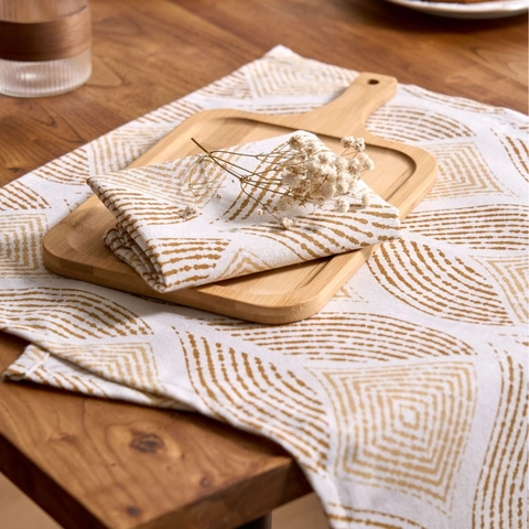 Modern Minimalistische Baumwolle Polyester Serviette Geometrisch Weizensprossen Blumenmuster Dekoratives Rechteckiges Tischset Zum Essen