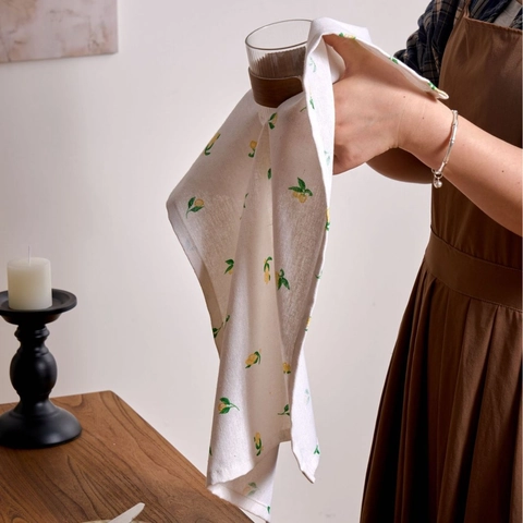 Nordischer Stil Baumwoll Polyester Mischung Serviette Bedruckt Frucht Floral Quadrat Dekorative Tischset Für Restaurant Küche