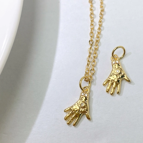 Minimalist Copper Flower Hamsa Hand Rugby Ball Small Pendant DIY Necklace For Women Fashion Sport Jewelry Accessory Gift
