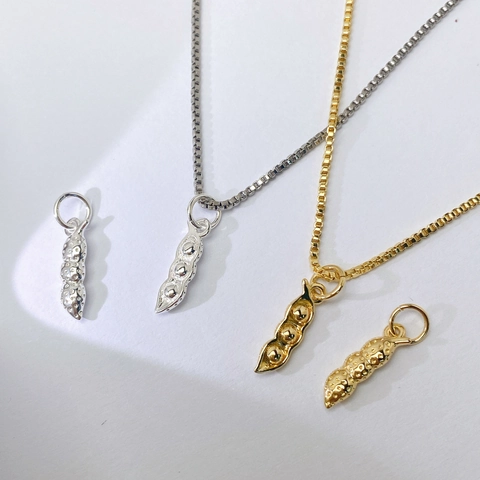 Copper Rhinestone Pendant Necklace For Women Gold Silver Plated Creative Flower Gourd Tooth Candy Pea Pod Clavicle Chain Jewelry