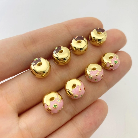 Gold Copper Enamel DIY Jewelry Charms Heart Cupcake Train Donut Pendants For Handmade Bracelet Necklace Jewelry Making Accessory