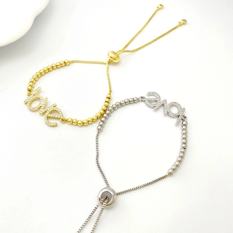 Fashion Copper Zirconia Heart Letter Mom Mama Love Adjustable Bolo Bracelet For Women Gold Silver Plated Jewelry Gift