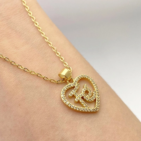 Hip Hop Style Copper Plated Gold Silver Heart Lightning Star Boot Safety Pin Pendant Necklace For Unisex Fashion Jewelry Zirconia Inlay