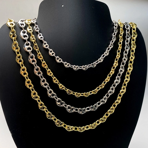 Alloy Heart Pig Nose Chain DIY Jewelry Making Material Gold Silver Plated Mariner Link Chain For Necklace Bracelet Crafts
