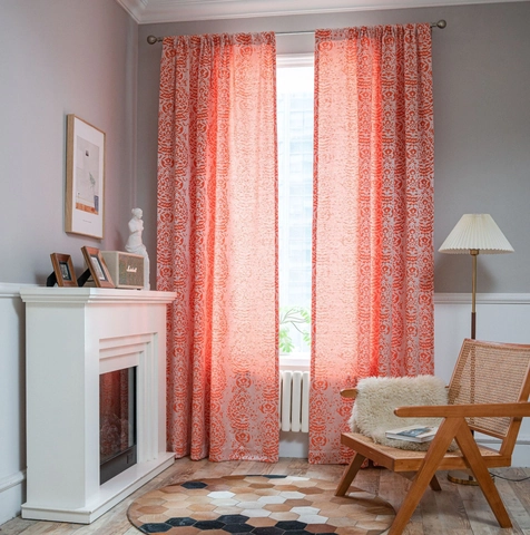 French Vintage Jacquard Semi Blackout Curtain Polyester Paisley Droplet Pattern Window Shielding Drape For Living Room