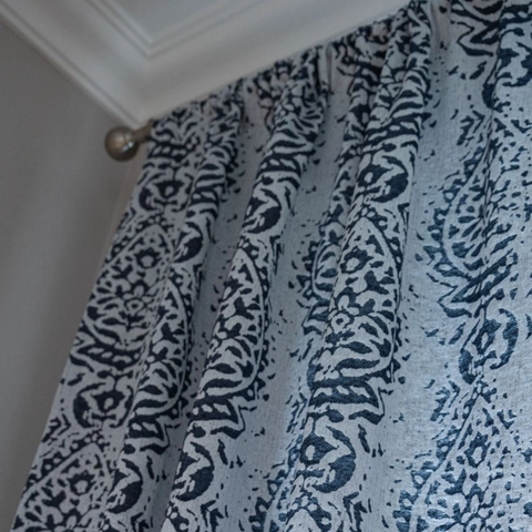 Rideaux en Polyester Jacquard Classique Européen Motif Paisley pour Salon Chambre Décor Poche à Tringle Crochet Oeillet