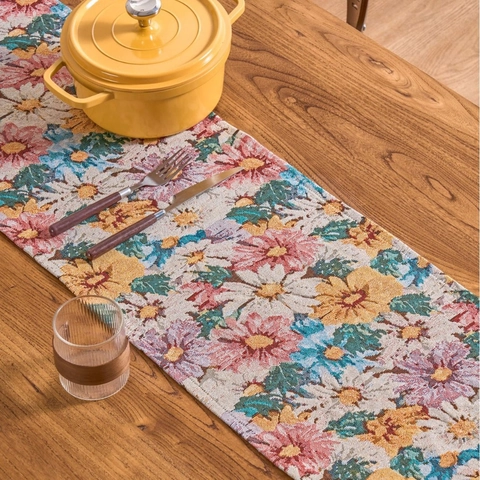 Runner Da Tavolo Jacquard Floreale In Stile Americano Country Con Nappe Tovaglia Vintage Pastorale Per Casa