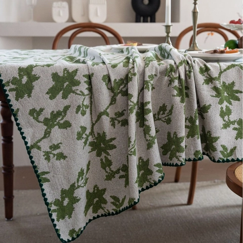 Amerikanische Vintage Floral Jacquard Tischdecke Rechteckig Mischgewebe Staubdicht Dekorativ Tisch Abdeckung Für Esszimmer Küche