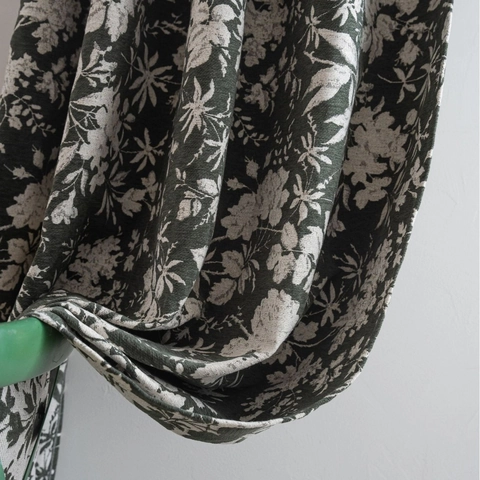 Vintage American Polyester Floral Embroidered Semi-Blackout Curtain Rod Pocket Hook Grommet Window Treatment For Living Room Bedroom