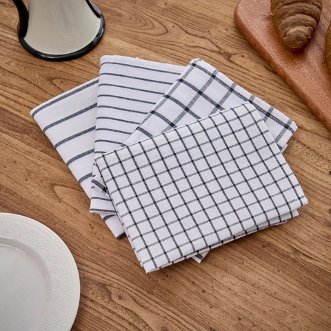 Nordic Minimalist Cotton Blend Striped Grid Placemat Napkin For Dining Table Decorative Table Mat Photography Background Props