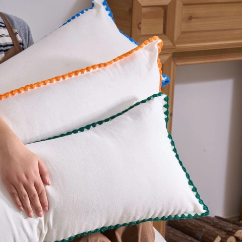 Lange Rechthoekige Lendenkussenhoes Met Schulpborduurwerk Linnenlook Decoratieve Kussensloop Voor Bank Bed Huisdecoratie