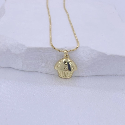 Gold Plated Copper Zirconia Pendant Necklace For Women Cupcake Sunglasses Rope Knot Shape Fashion Jewelry Choker Gift